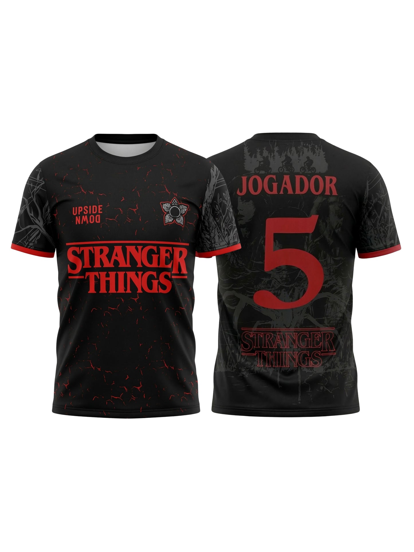 Stranger Things Men's All-Over Print Jogador Customized Number Jersey T-Shirt For Men & Boy's