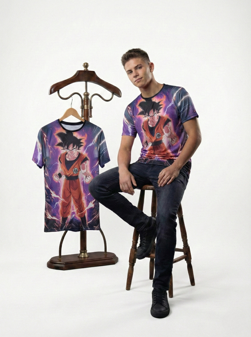 Japanese Anime Dragon Action Goku Character T-Shirt For Men's/Boy's