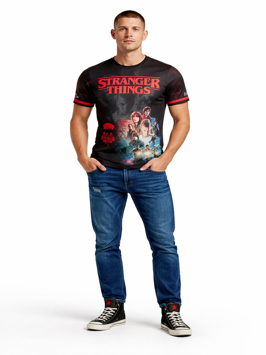 Stranger Things Men's All-Over Print Jogador Customized Number Jersey T-Shirt For Men & Boy's
