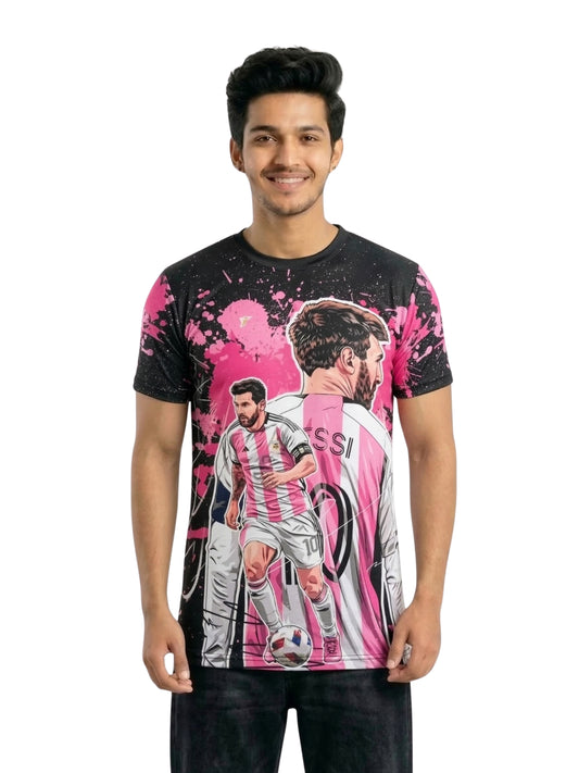 Vendsy Messi Printed T-Shirt – Multicolour Polyester Football Tee