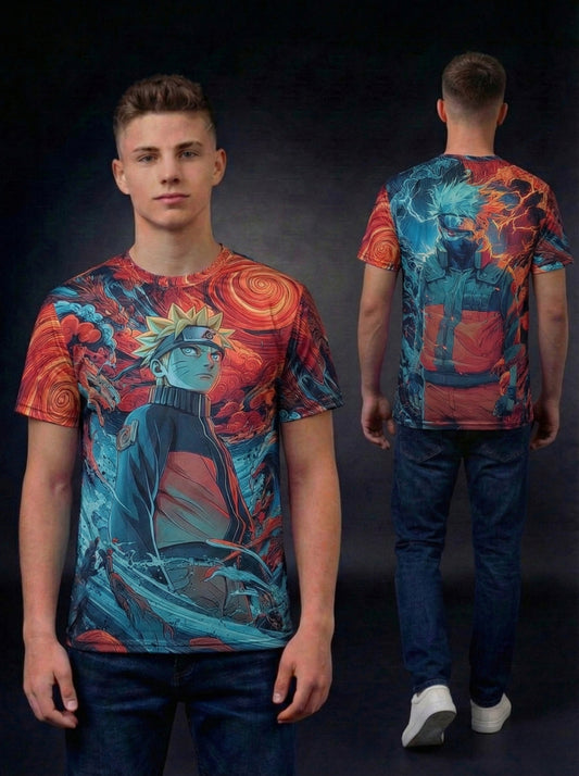 Anime Graphic Printed Japanese Character Naruto T-Shirt For Men/Boy's