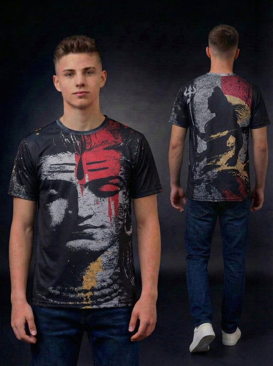 God Lord Shiva Graphic Print T-Shirt for Men/Boy's