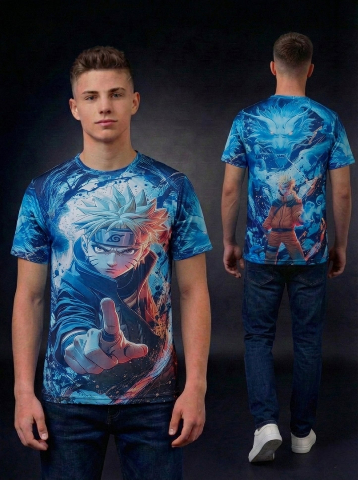 Anime Graphic Printed Japanese Character Naruto T-Shirt For Men's/Boy's