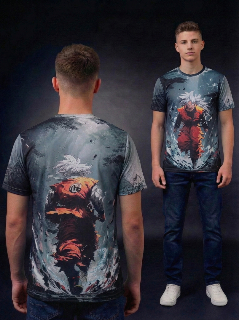 Anime Dragon Goku Character Cool Graphic Print T-Shirt For Men/Boy's