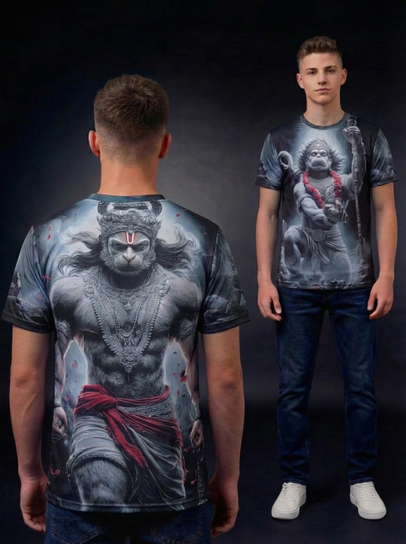 Almighty Immortal Lord Hanuman Graphic T-shirt For Men/Boy's