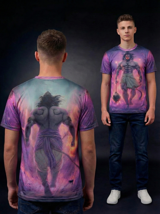 Almighty Immortal Lord Hanuman Graphic T-shirt For Men/Boy's