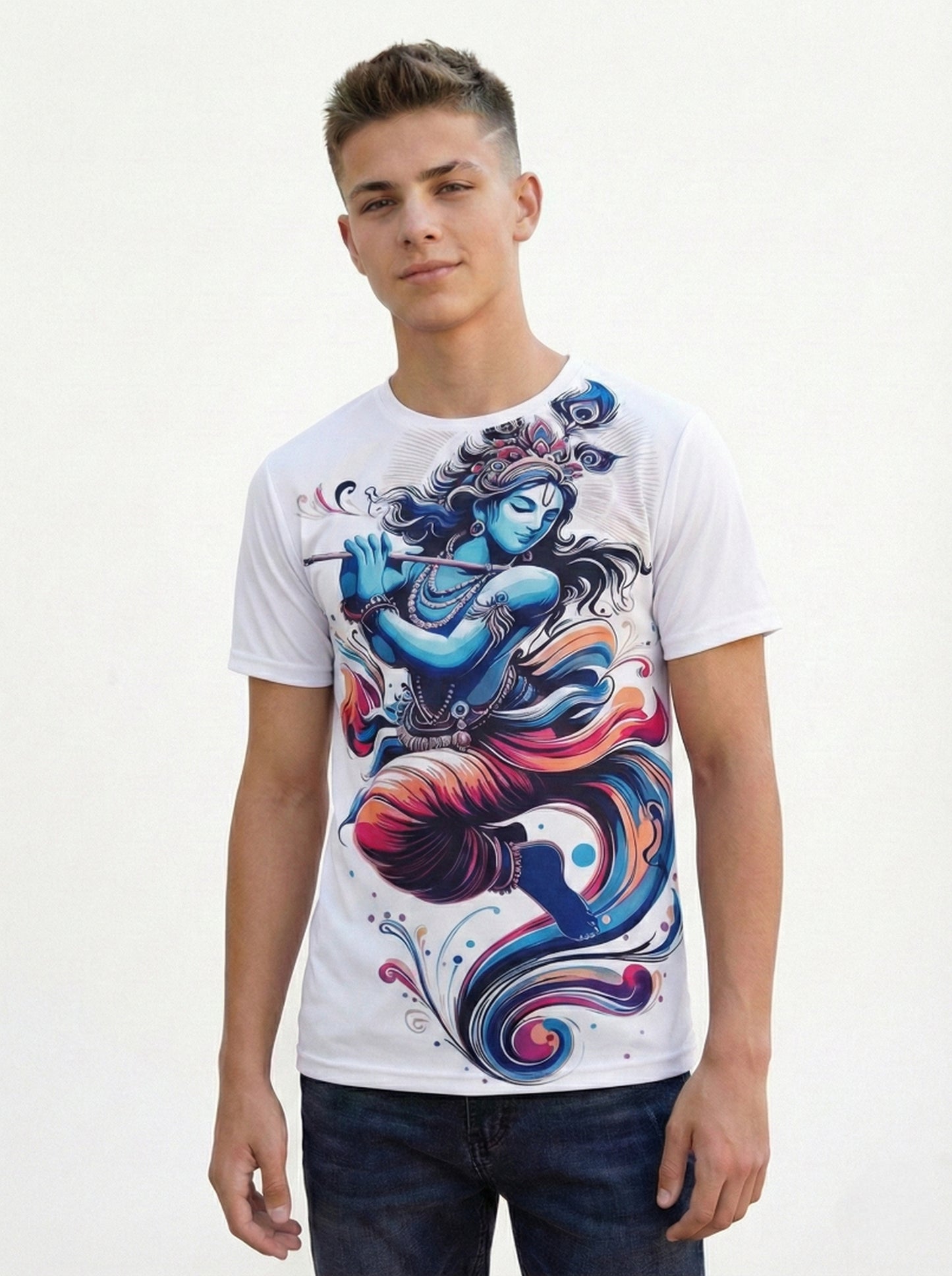 Majestic Lord Shree Krishna Graphic Printed T-shirt Men/Boy's