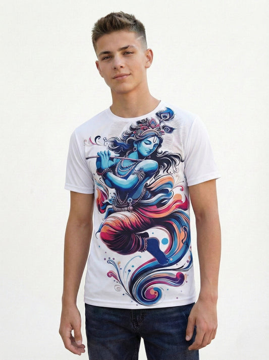 Majestic Lord Shree Krishna Graphic Printed T-shirt Men/Boy's