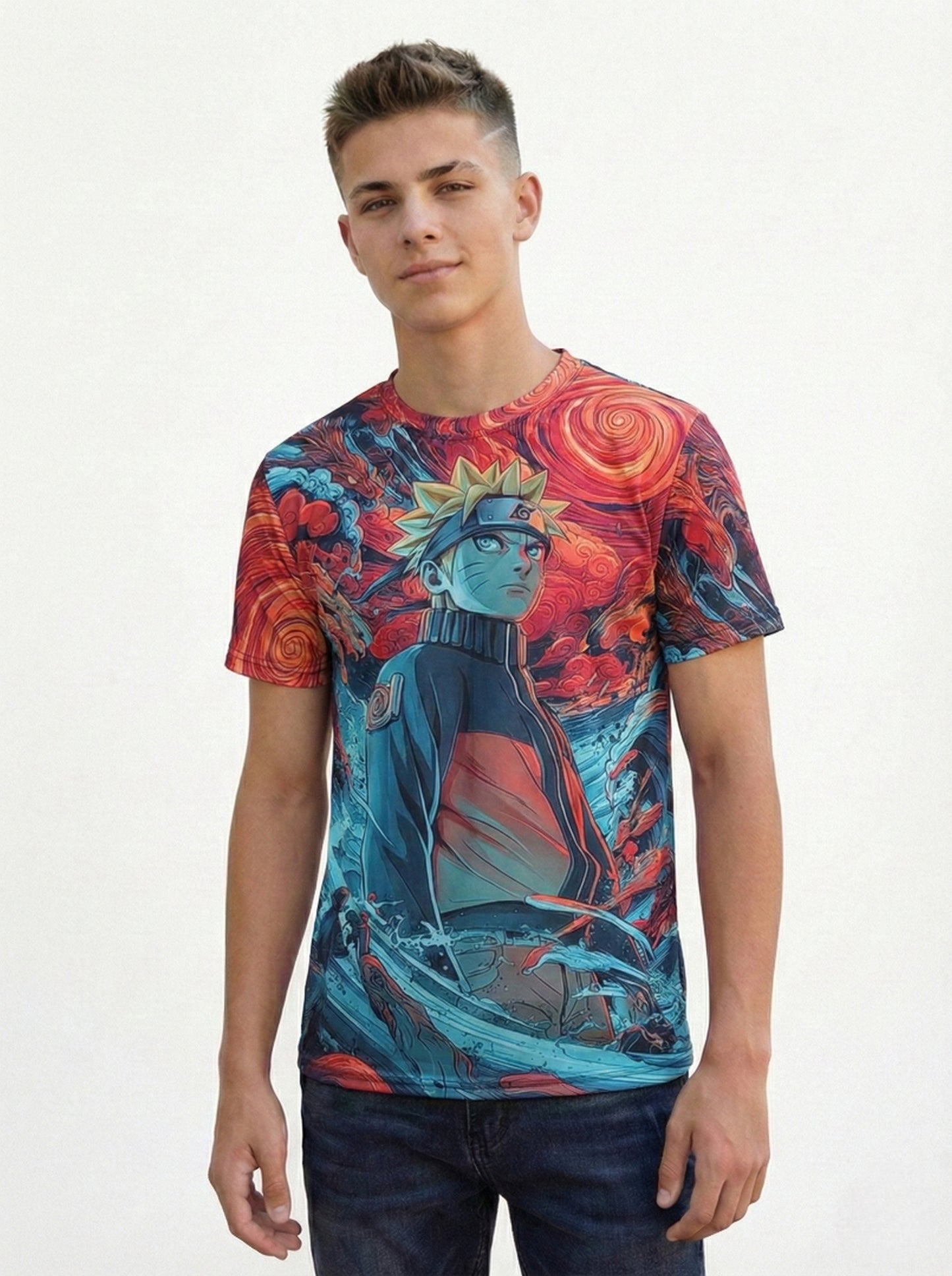 Anime Graphic Printed Japanese Character Naruto T-Shirt For Men/Boy's