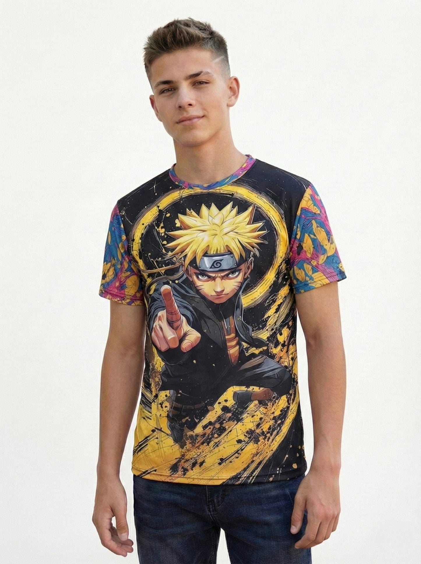 Anime Naruto Graphic Print T-Shirt For Men's/Boy's
