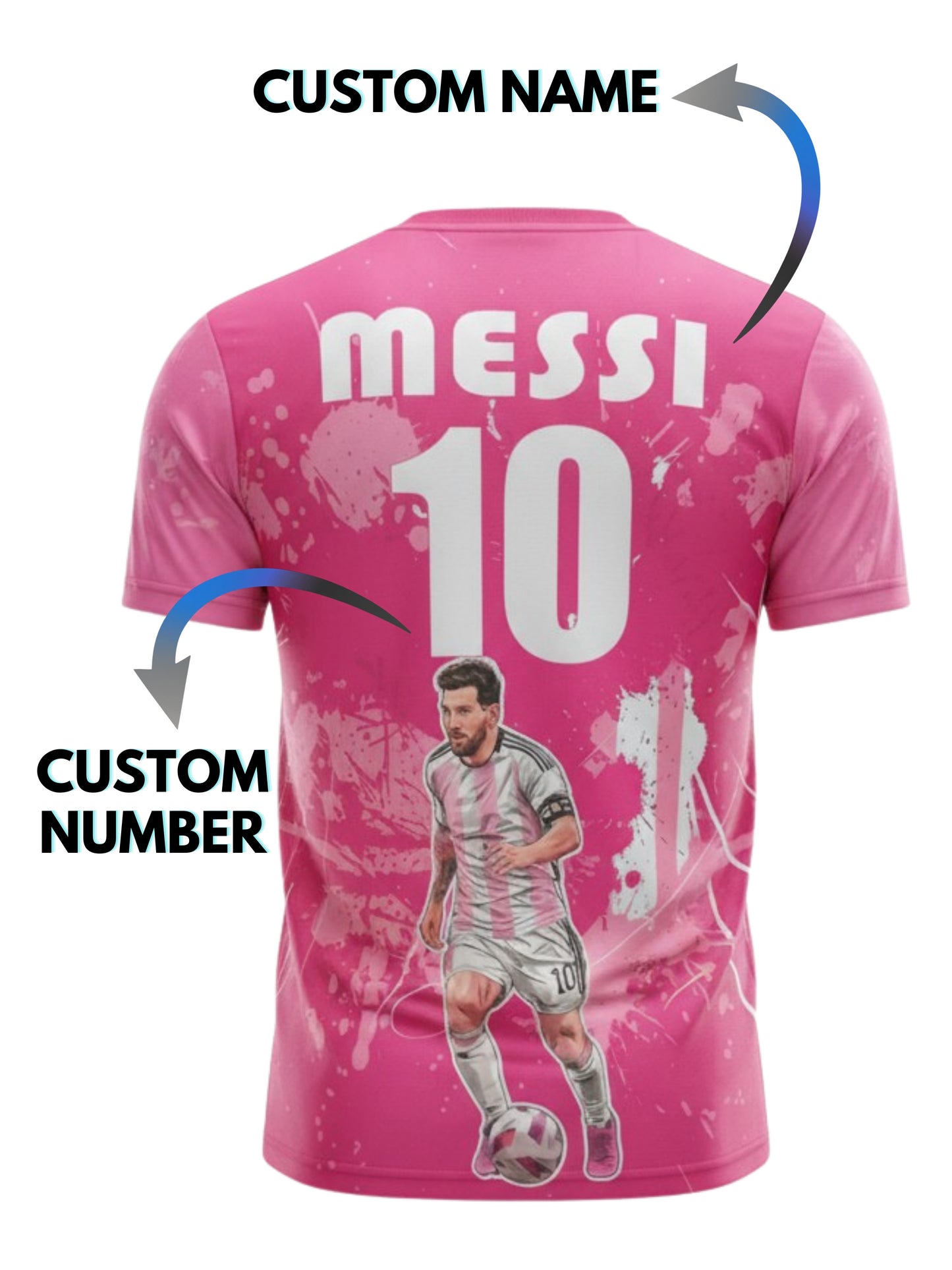 Customized Messi Inspired  Name & Number T-Shirt for Men & Boys