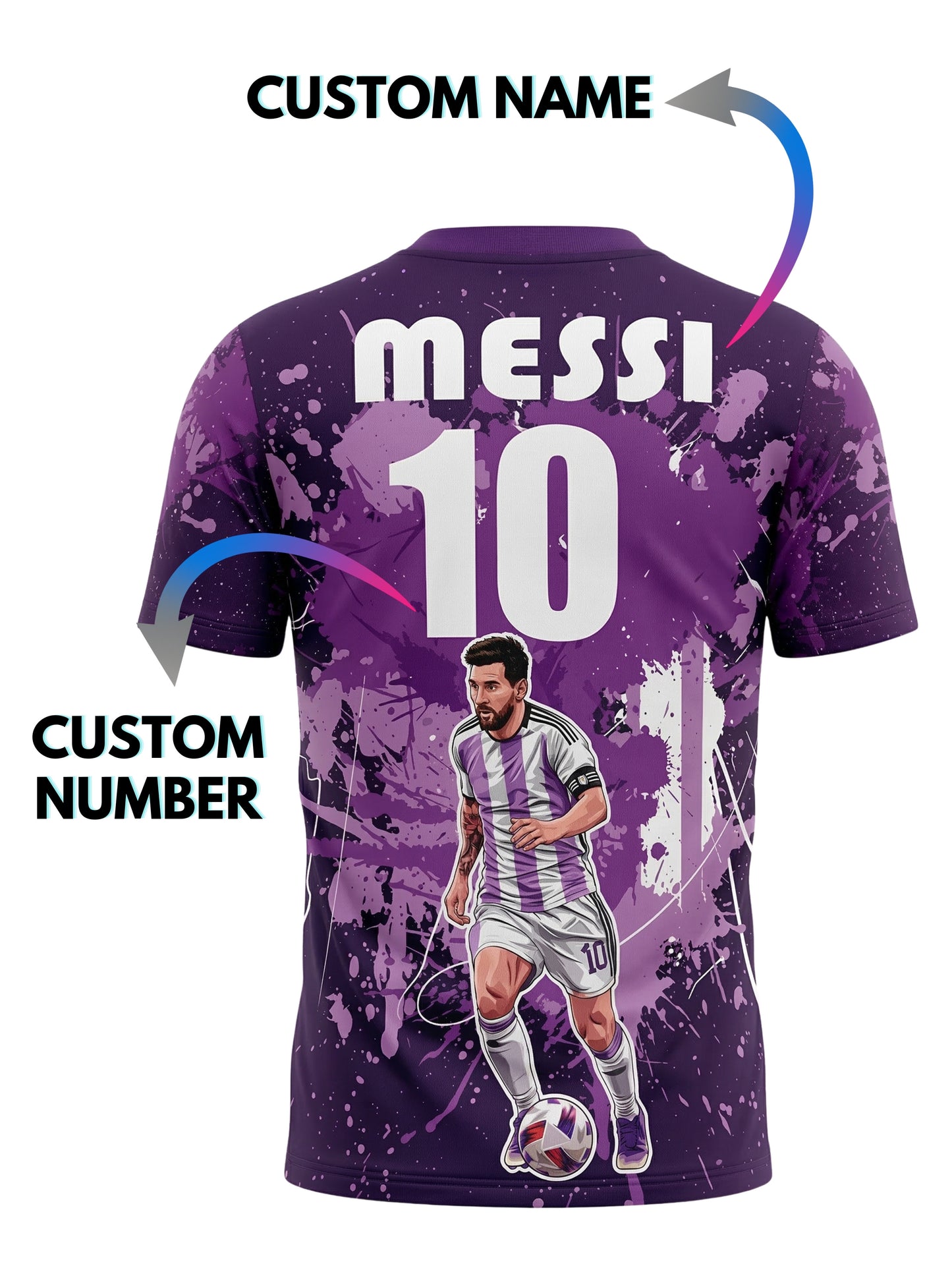 Customized Lionel Messi Inspired Name & Number T-Shirt for Men & Boys