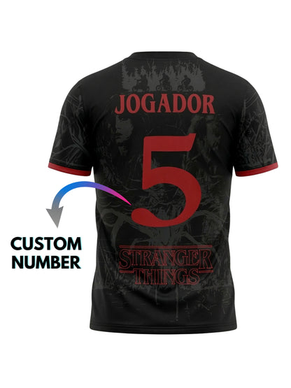 Stranger Things Men's All-Over Print Jogador Customized Number Jersey T-Shirt For Men & Boy's