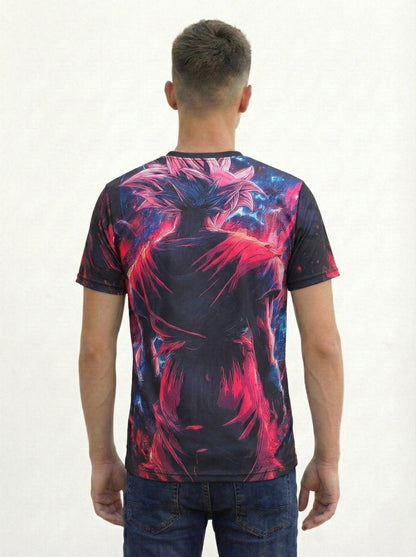 Red Sasuke Uchiha Dark Holographic Graphic Printed T-shirt For Men's/Boy's