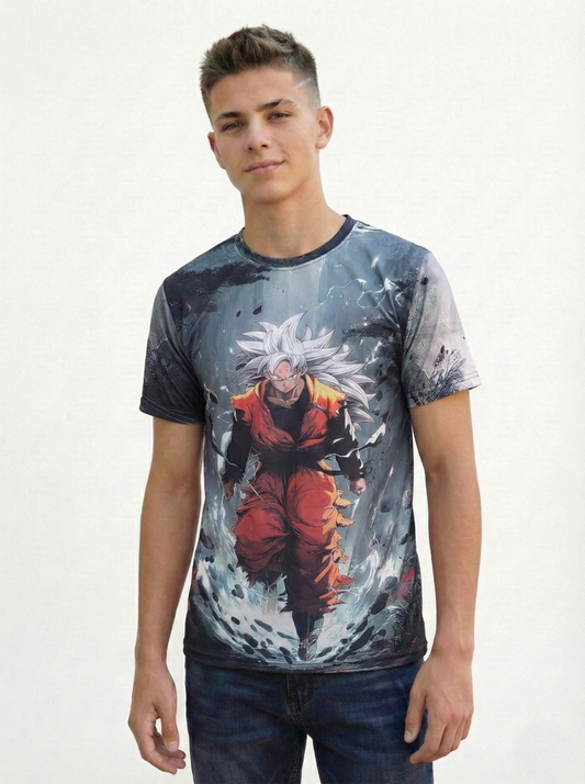 Anime Dragon Goku Character Cool Graphic Print T-Shirt For Men/Boy's