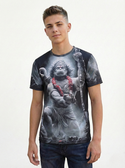Almighty Immortal Lord Hanuman Graphic T-shirt For Men/Boy's