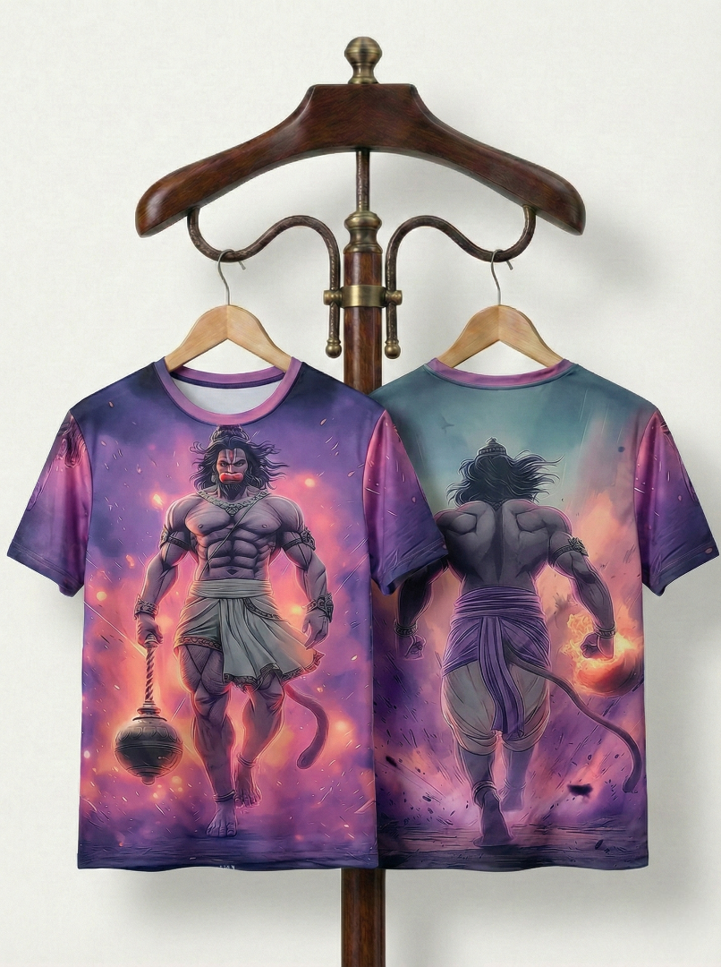 Almighty Immortal Lord Hanuman Graphic T-shirt For Men/Boy's