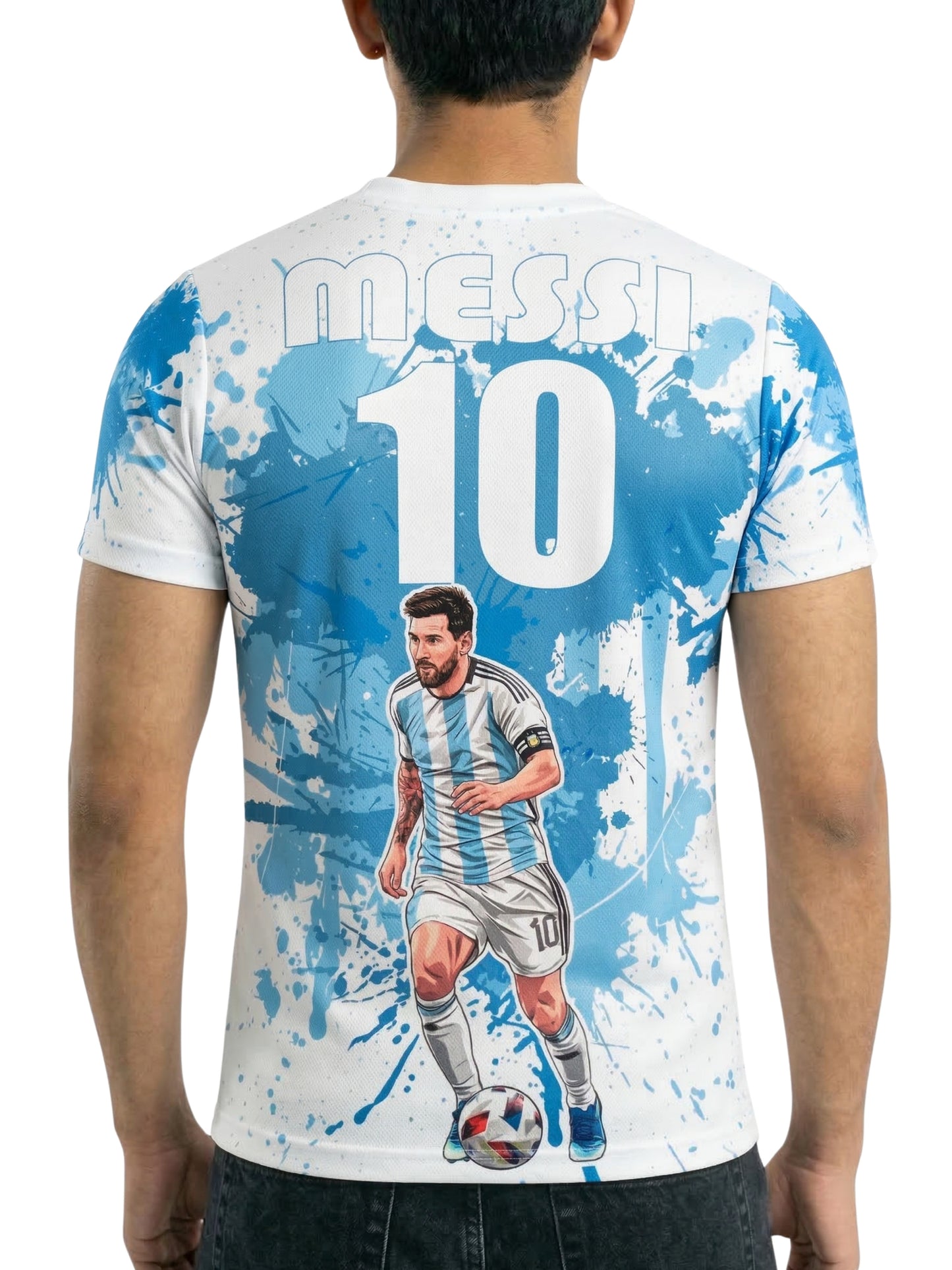Vendsy Messi GOAT T-Shirt with Custom Name & Number – Men's Football Tee