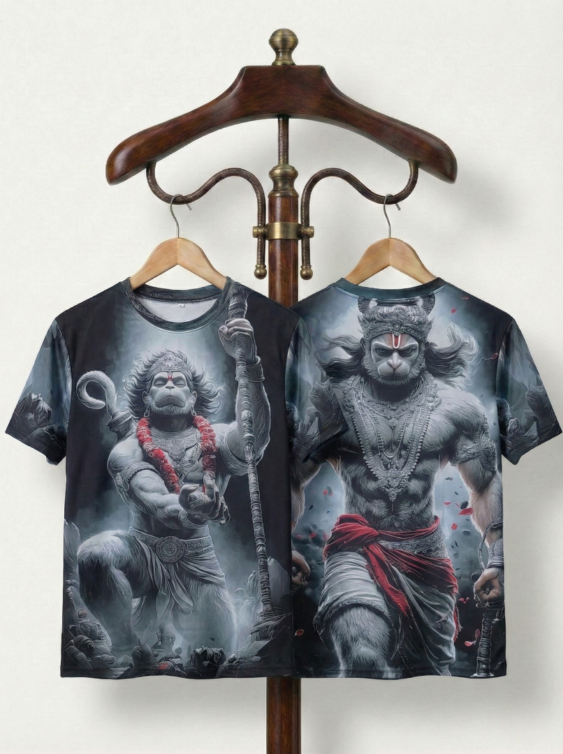 Almighty Immortal Lord Hanuman Graphic T-shirt For Men/Boy's