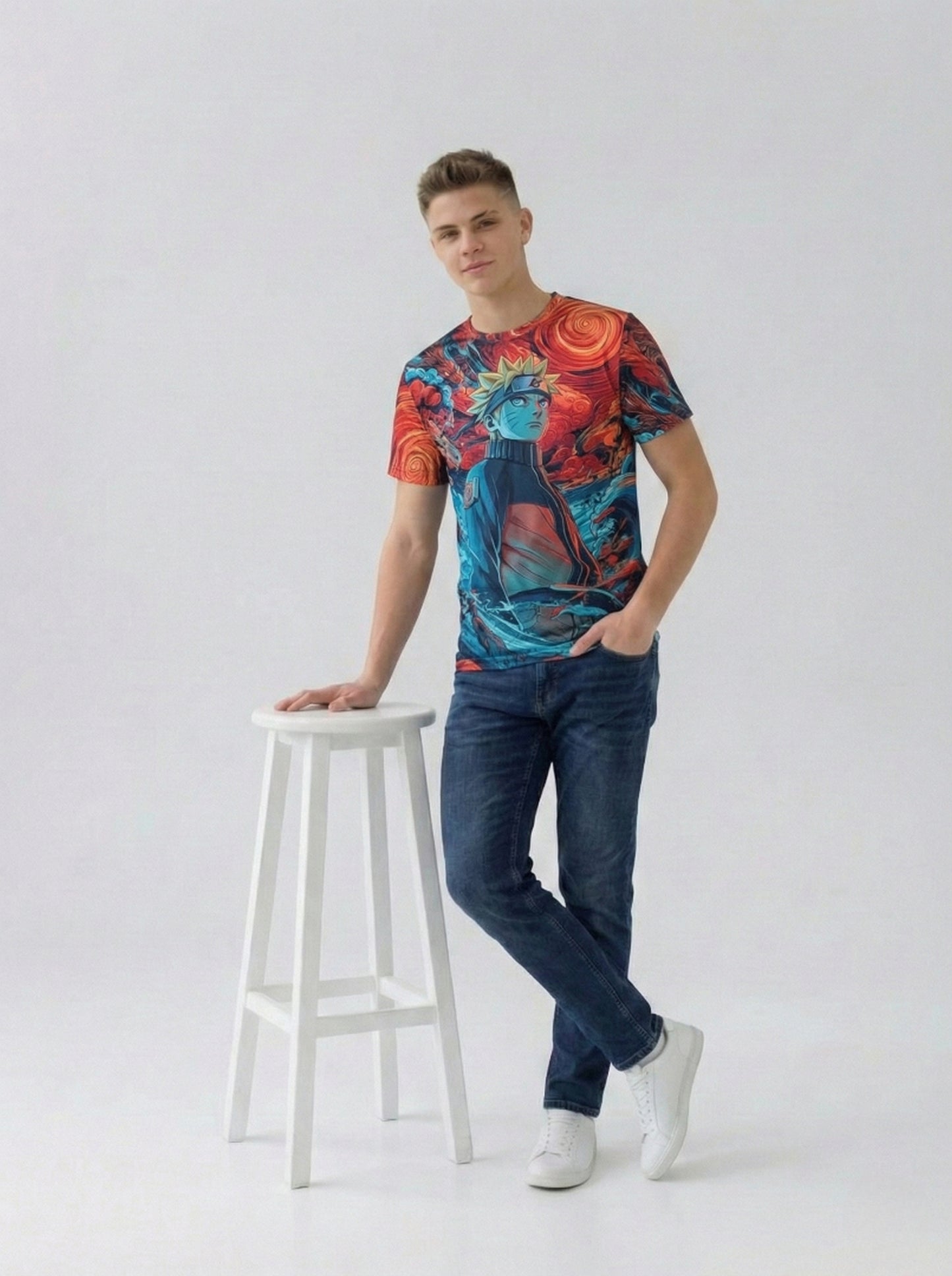 Anime Graphic Printed Japanese Character Naruto T-Shirt For Men/Boy's