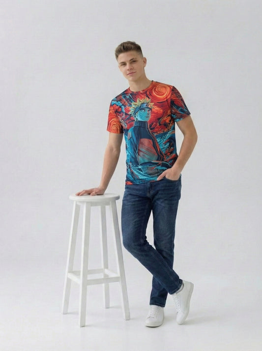 Anime Graphic Printed Japanese Character Naruto T-Shirt For Men/Boy's