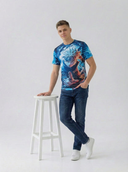 Anime Graphic Printed Japanese Character Naruto T-Shirt For Men's/Boy's