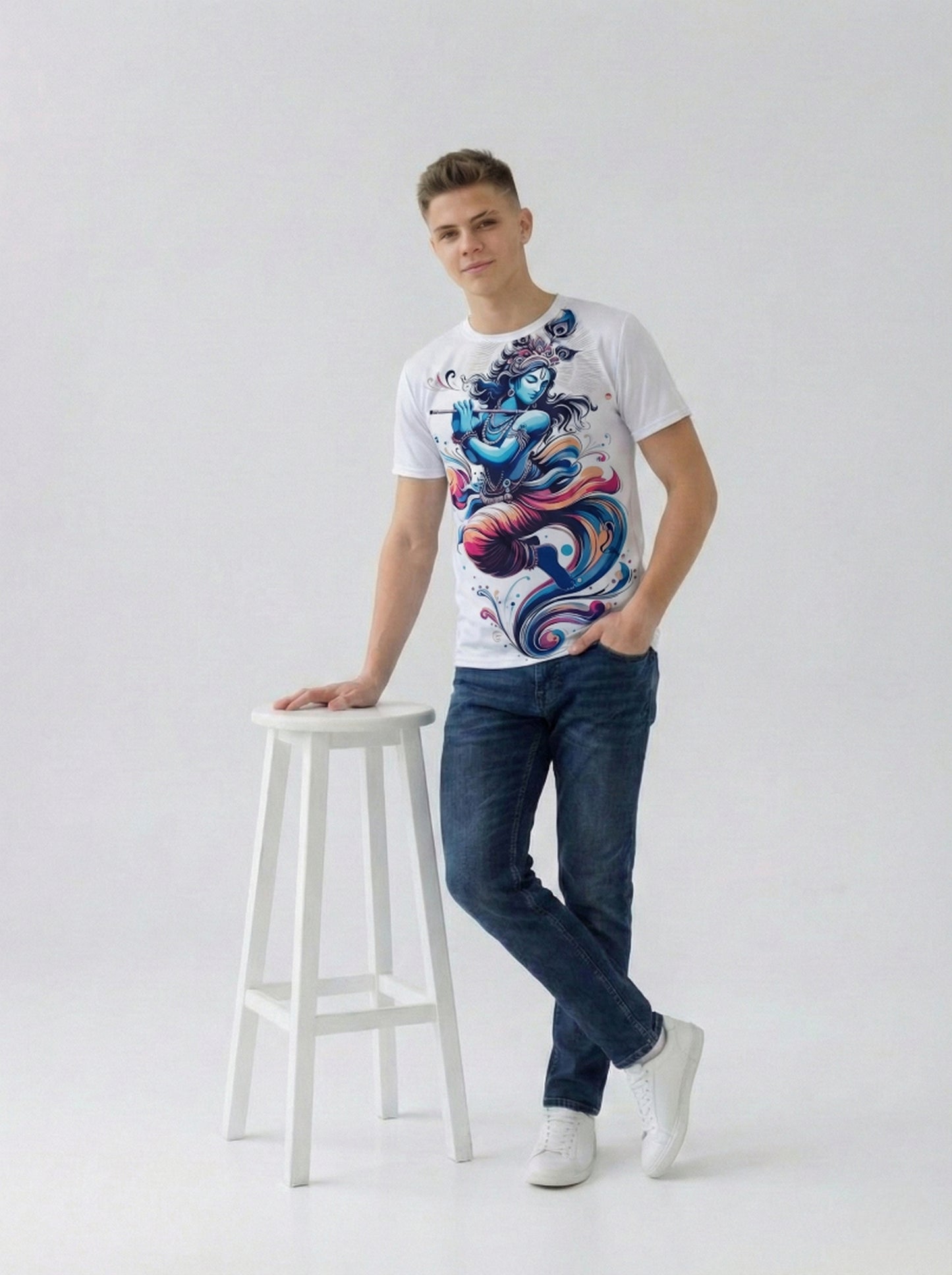 Majestic Lord Shree Krishna Graphic Printed T-shirt Men/Boy's