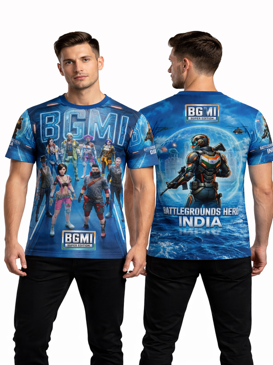BGMI Inspired Gaming Graphic T-Shirt for Men & Boys