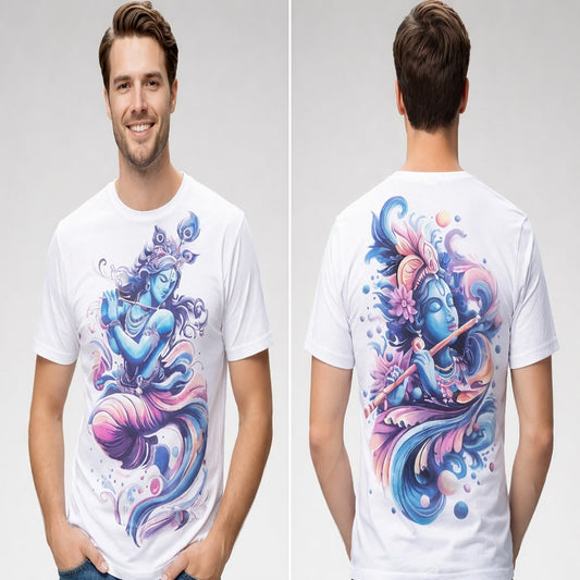 Majestic Lord Shree Krishna Graphic Printed  T-shirt Men/Boy's