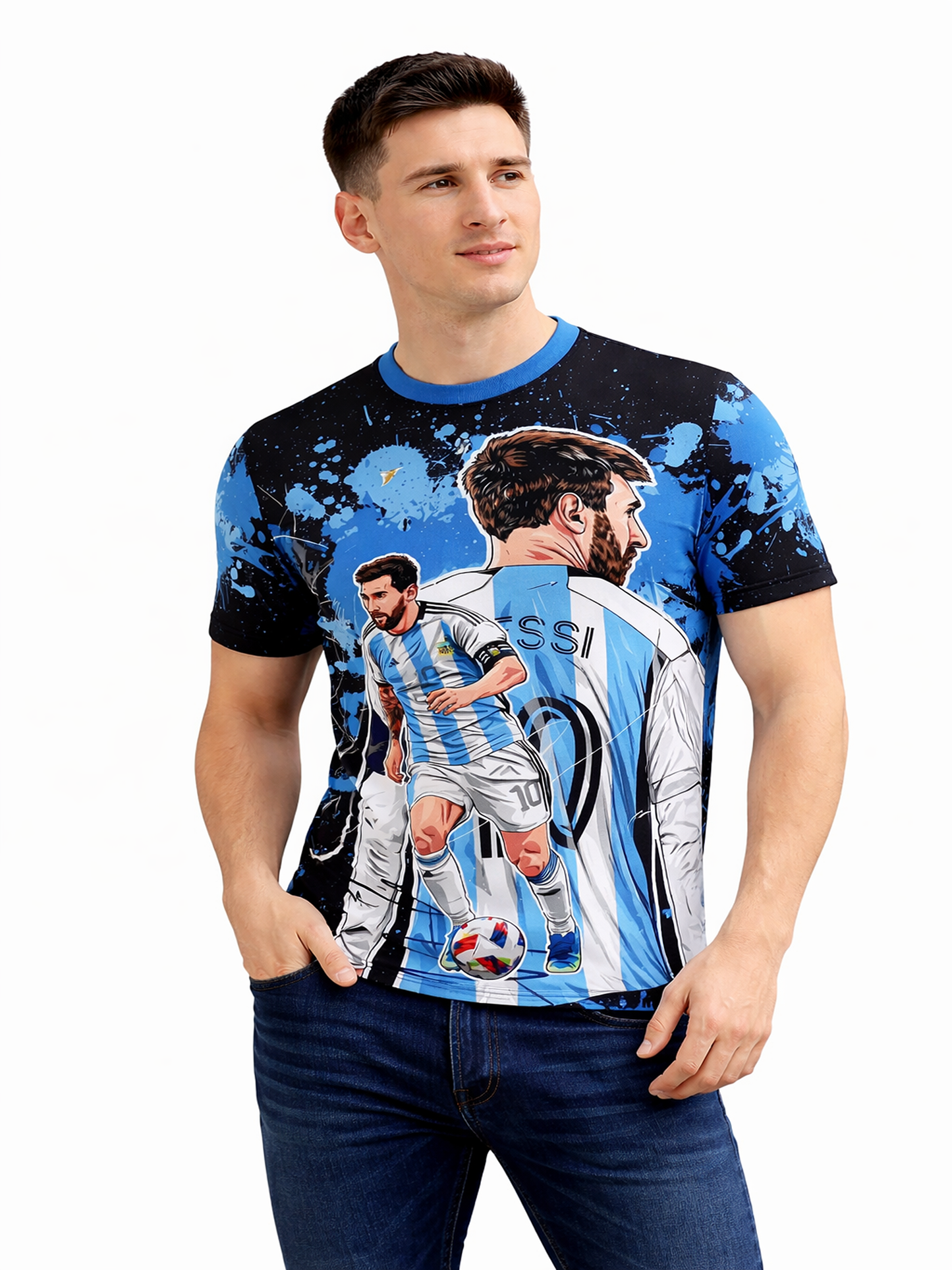Customized Messi Inspired Name & Number T-Shirt for Men & Boys