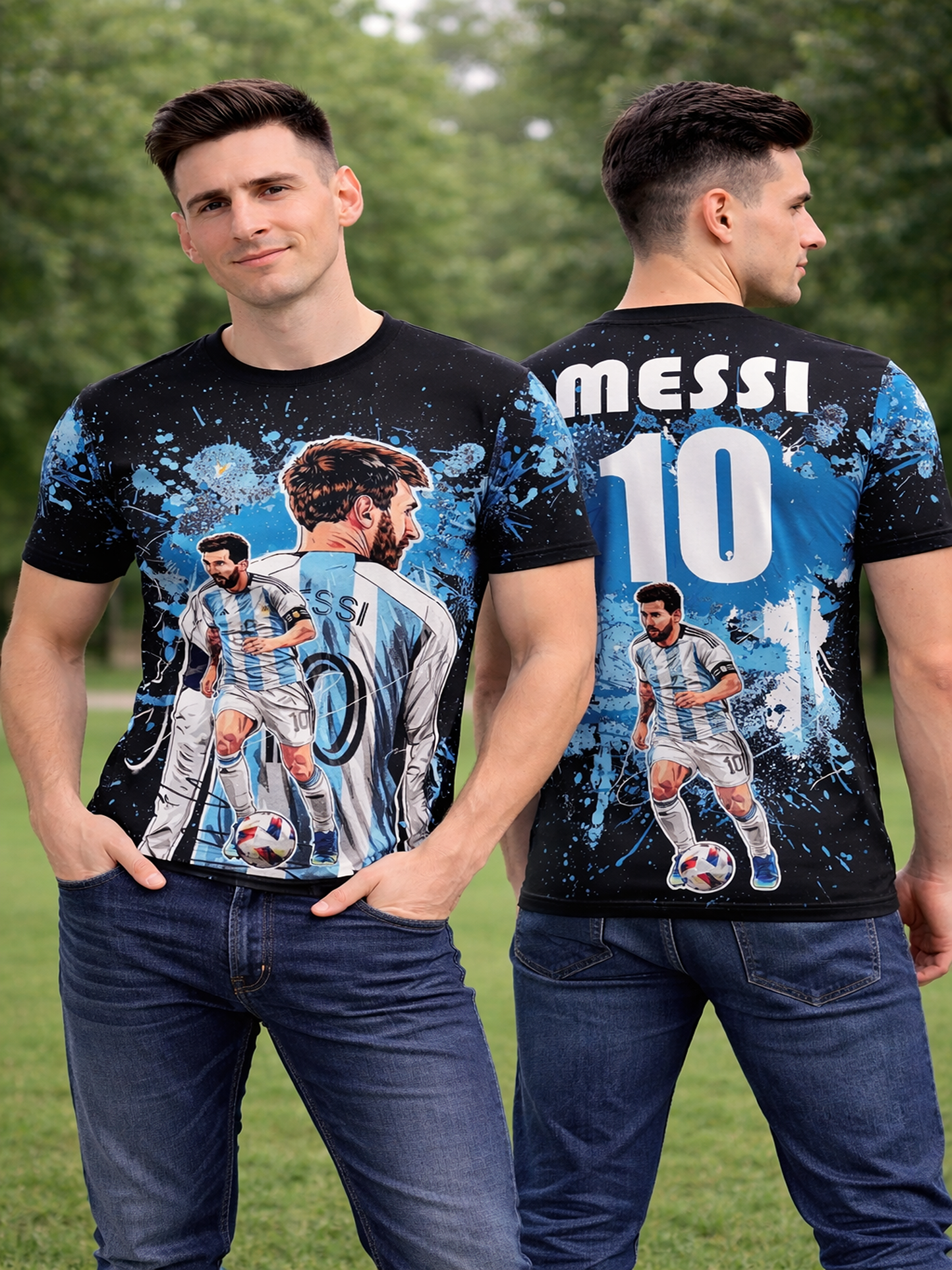 Customized Messi Inspired  Name & Number T-Shirt for Men & Boys