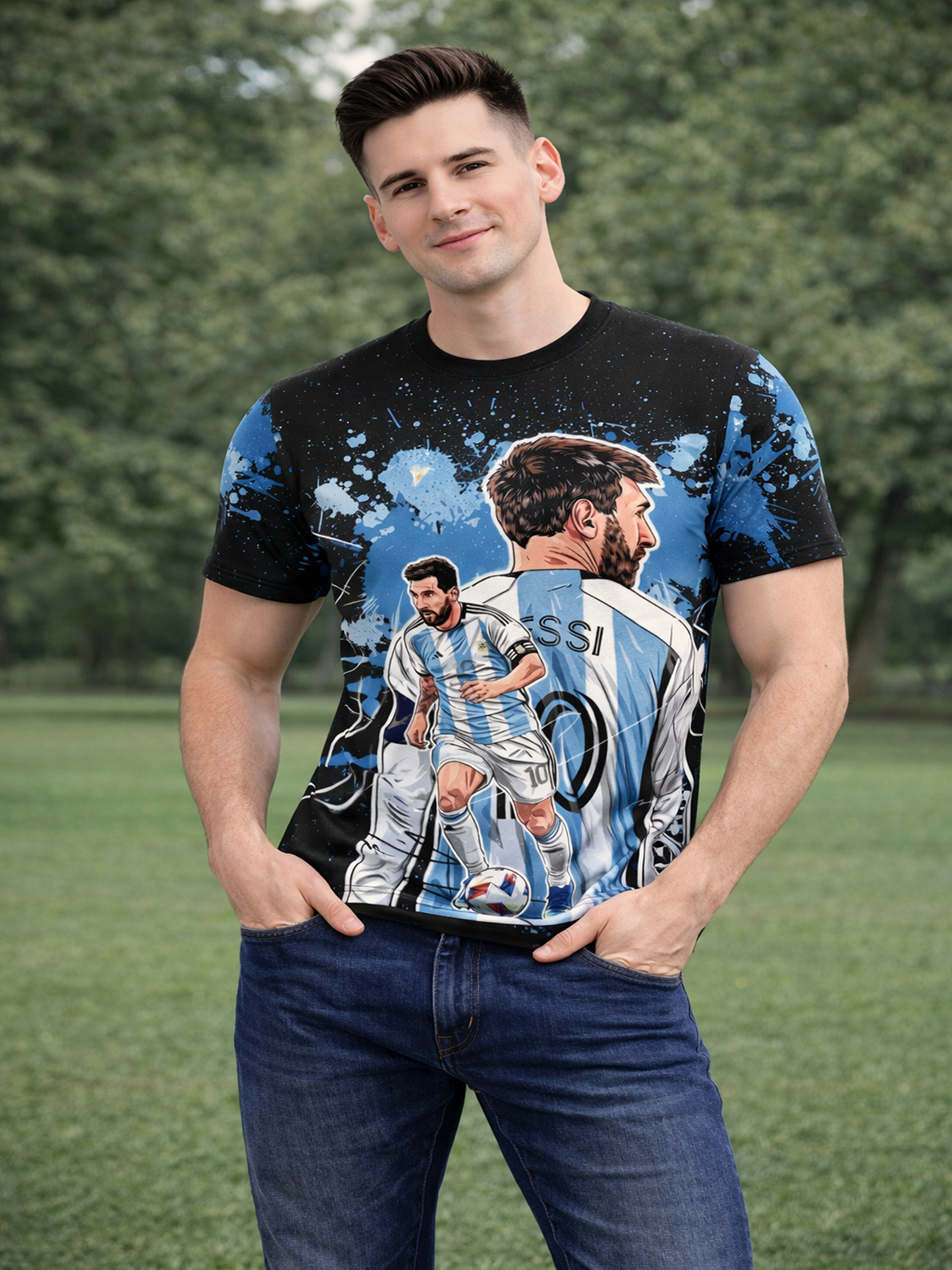 Customized Messi Inspired  Name & Number T-Shirt for Men & Boys