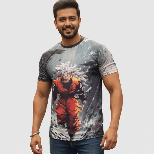 Anime Dragon Goku Character Cool Graphic Print T-Shirt For Men/Boy's