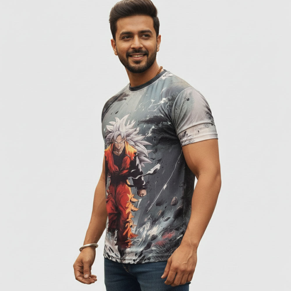 Anime Dragon Goku Character Cool Graphic Print T-Shirt For Men/Boy's