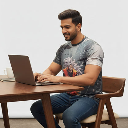 Anime Dragon Goku Character Cool Graphic Print T-Shirt For Men/Boy's