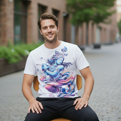 Majestic Lord Shree Krishna Graphic Printed  T-shirt Men/Boy's