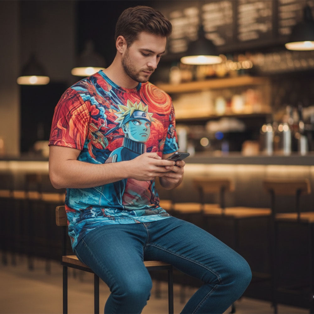 Anime Graphic Printed Japanese Character Naruto T-Shirt For Men/Boy's