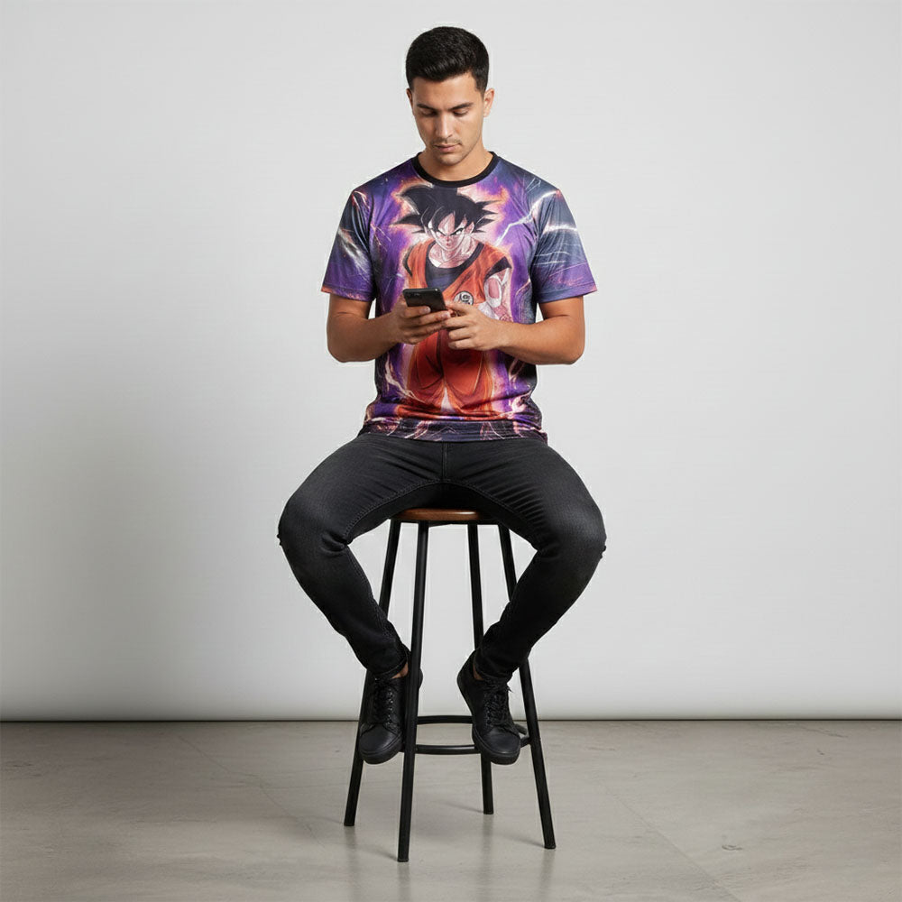 Japanese Anime Dragon Action Goku Character T-Shirt For Men's/Boy's