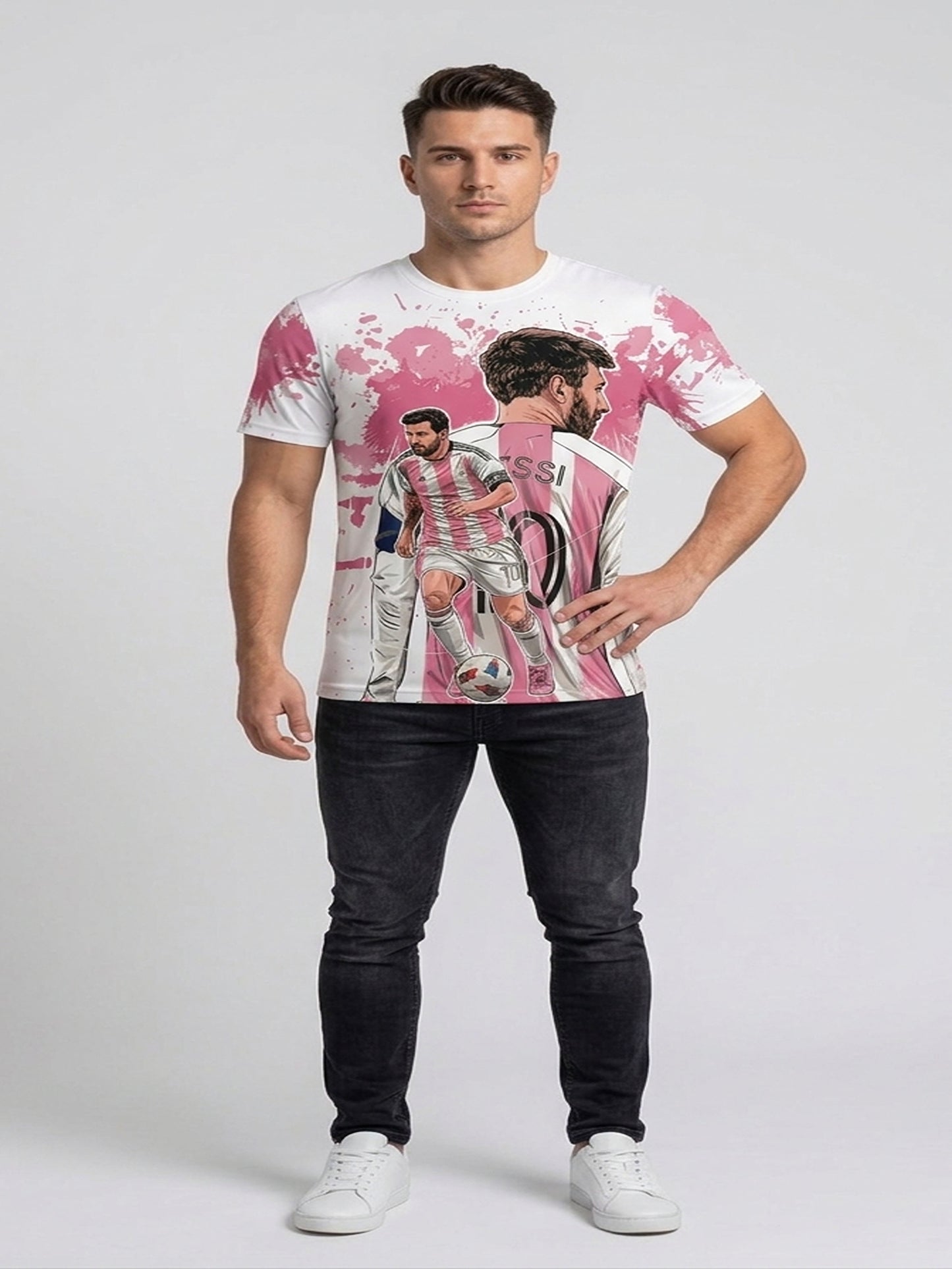 Customized Messi Inspired Name & Number T-Shirt for Men & Boys