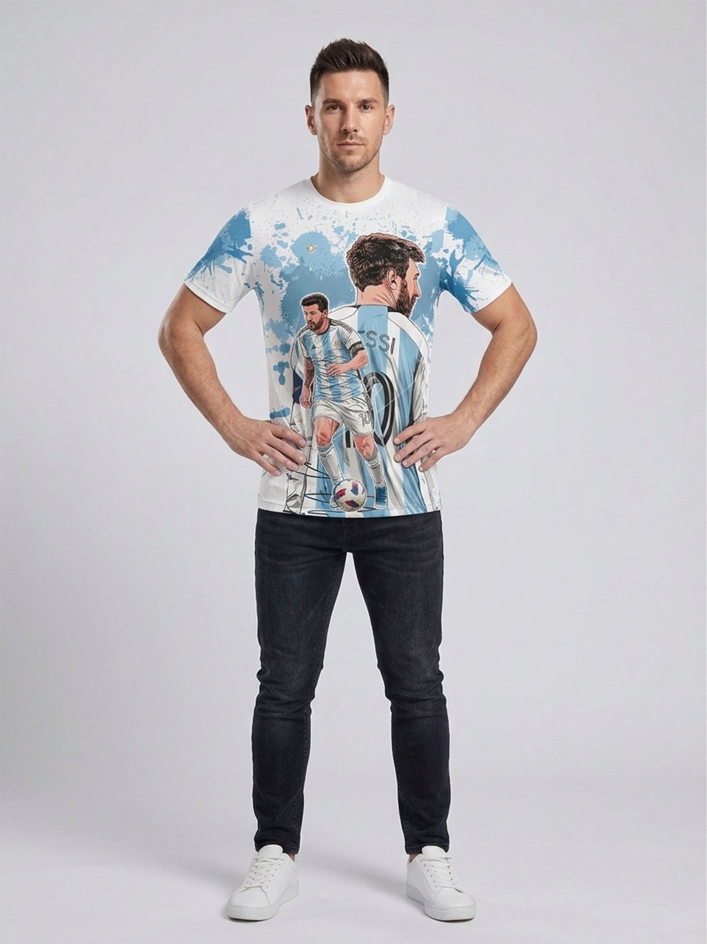 Customized Messi Inspired Name & Number T-Shirt for Men & Boys