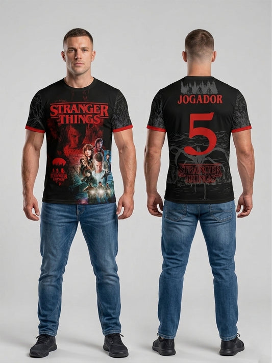 Stranger Things Men's All-Over Print Customized Number Jersey T-Shirt For Men & Boy's
