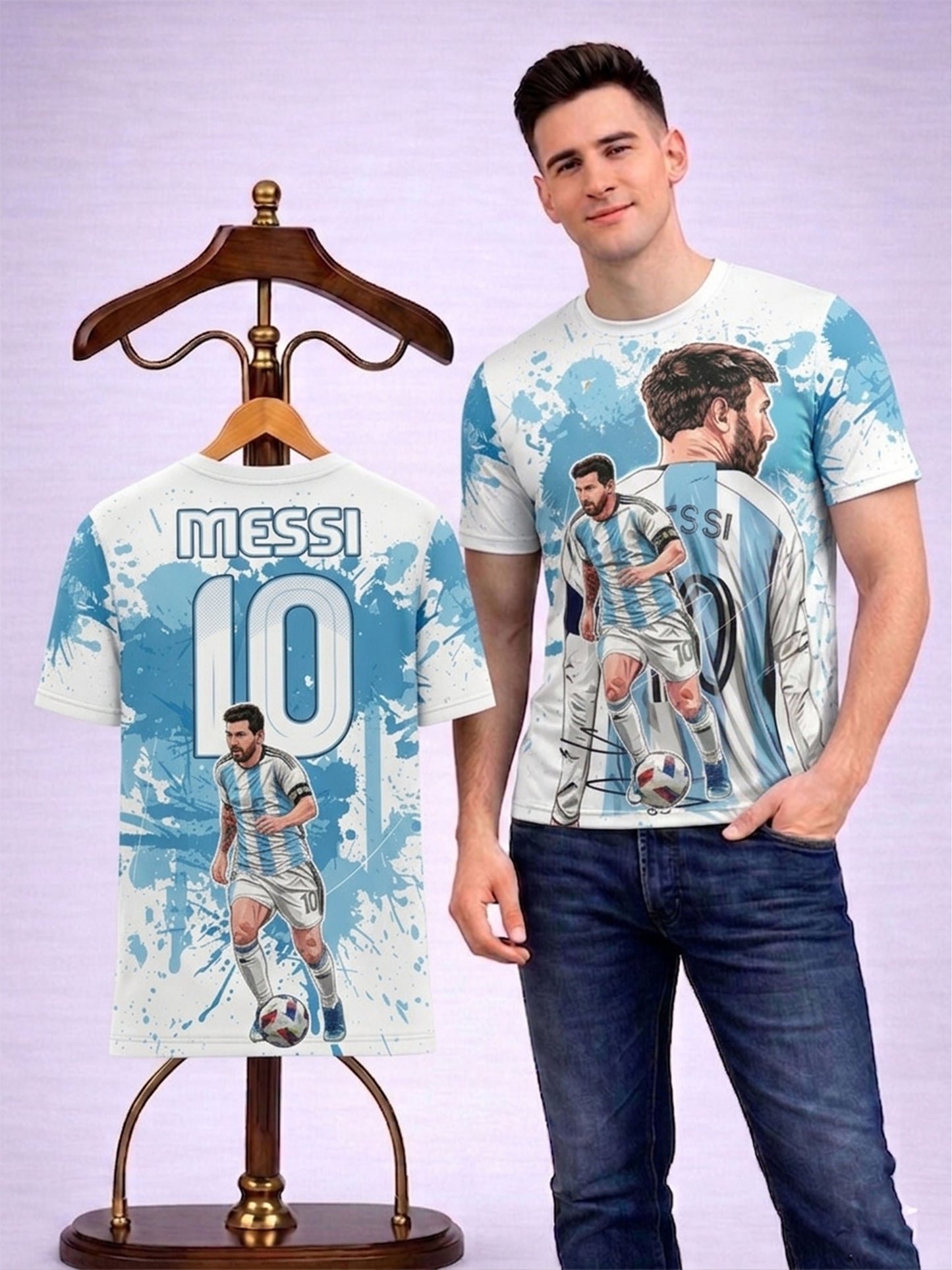Lionel Messi Legend Number 10 Printed Sports T-Shirt For Men & Boys