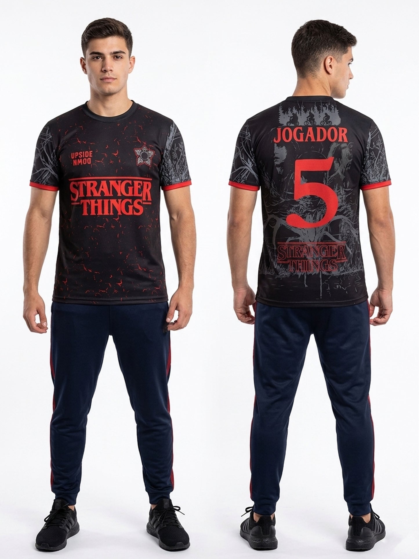 Stranger Things Men's All-Over Print Jogador Customized Number Jersey T-Shirt For Men & Boy's
