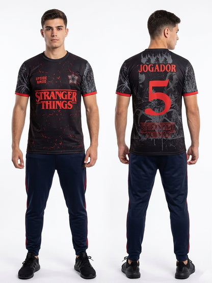 Stranger Things Men's All-Over Print Jogador Customized Number Jersey T-Shirt For Men & Boy's