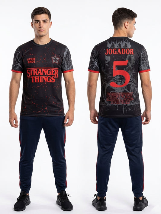 Stranger Things Men's All-Over Print Jogador Customized Number Jersey T-Shirt For Men & Boy's