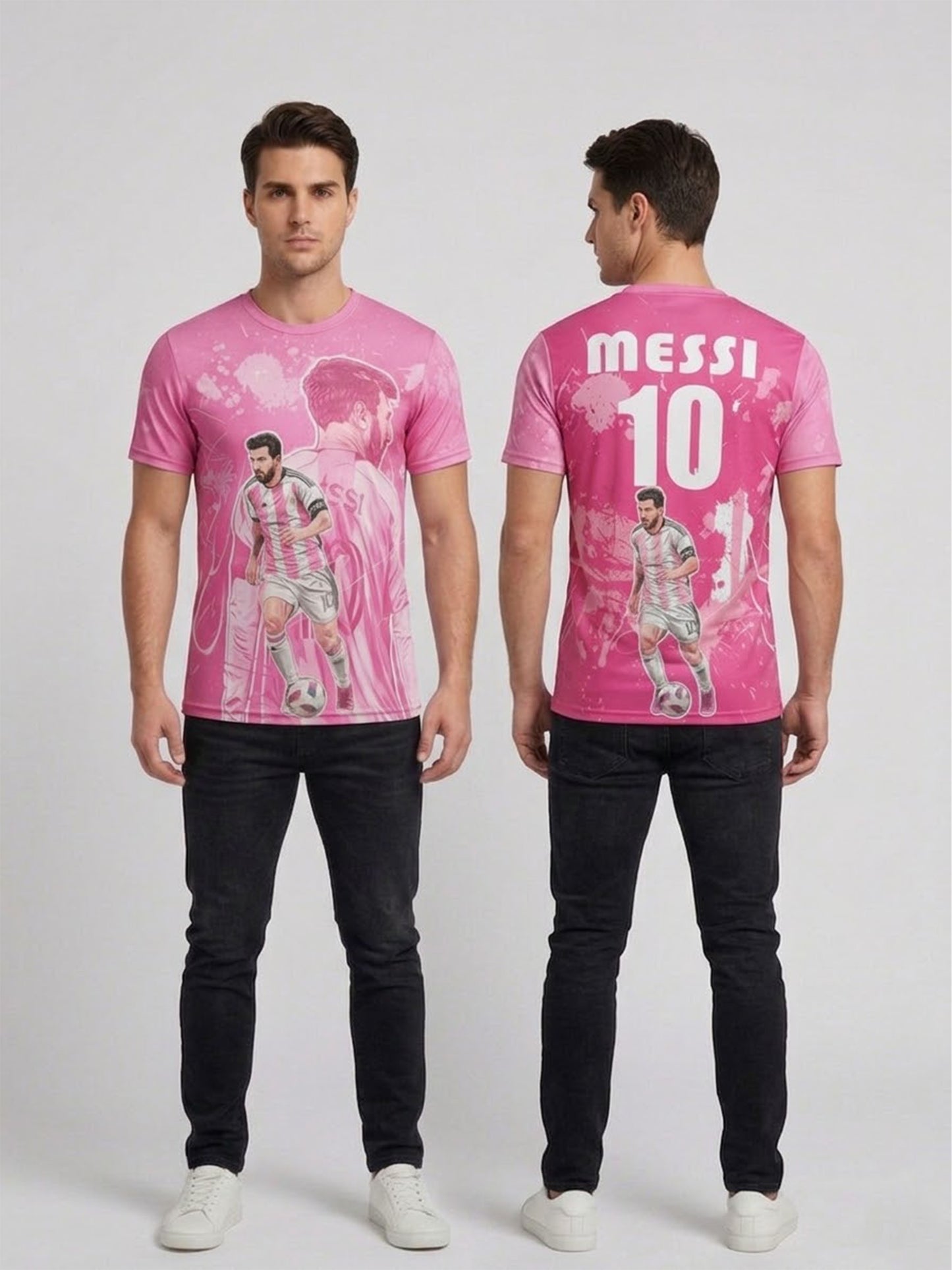 Customized Messi Inspired  Name & Number T-Shirt for Men & Boys