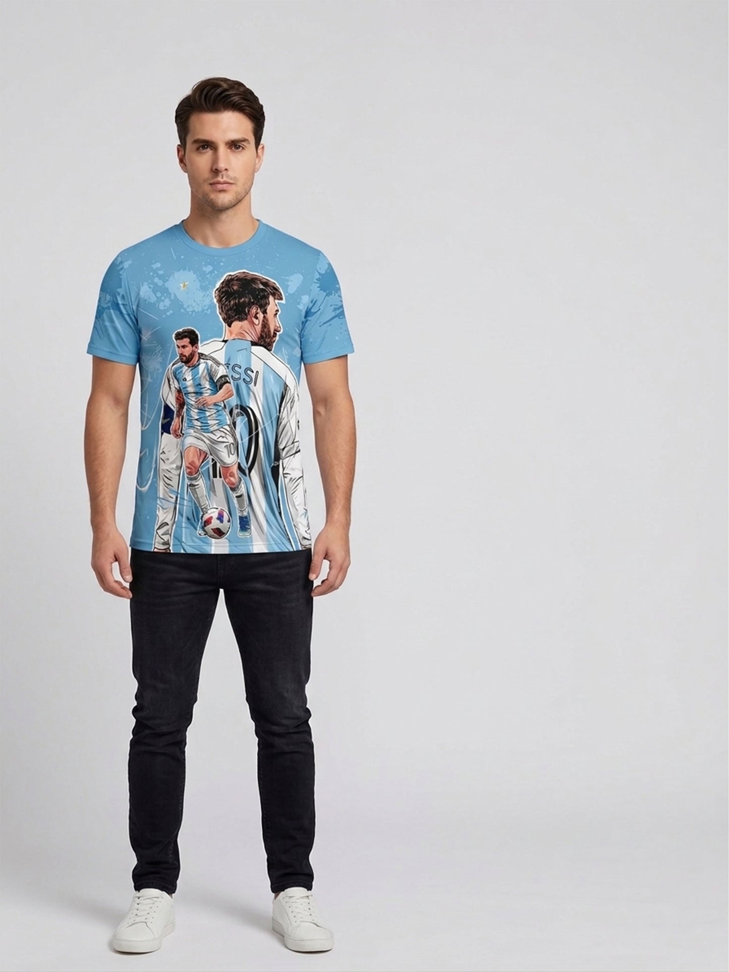 Customized Messi Inspired Name & Number T-Shirt for Men & Boys