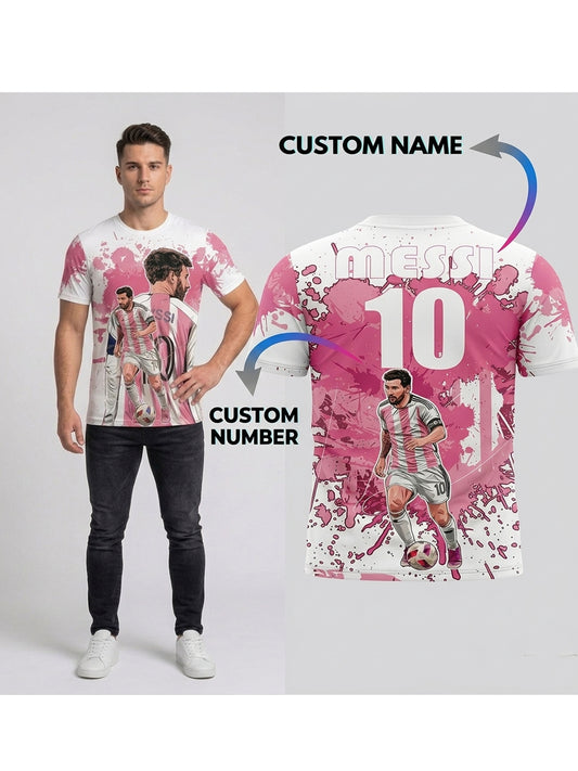 Customized Messi Inspired Name & Number T-Shirt for Men & Boys