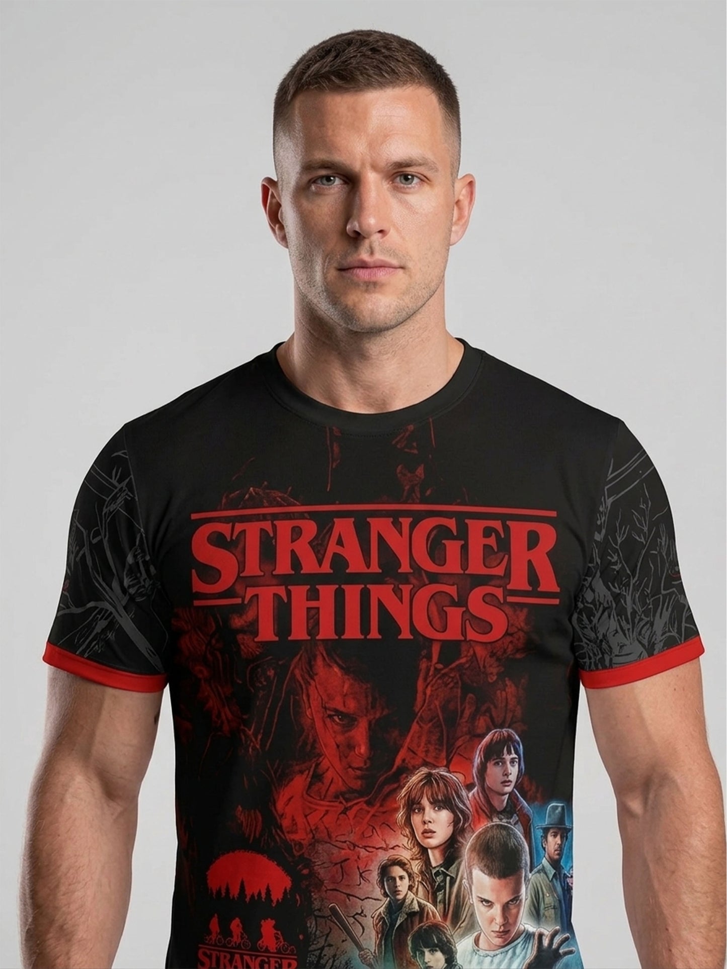 Stranger Things Men's All-Over Print Customized Number Jersey T-Shirt For Men & Boy's