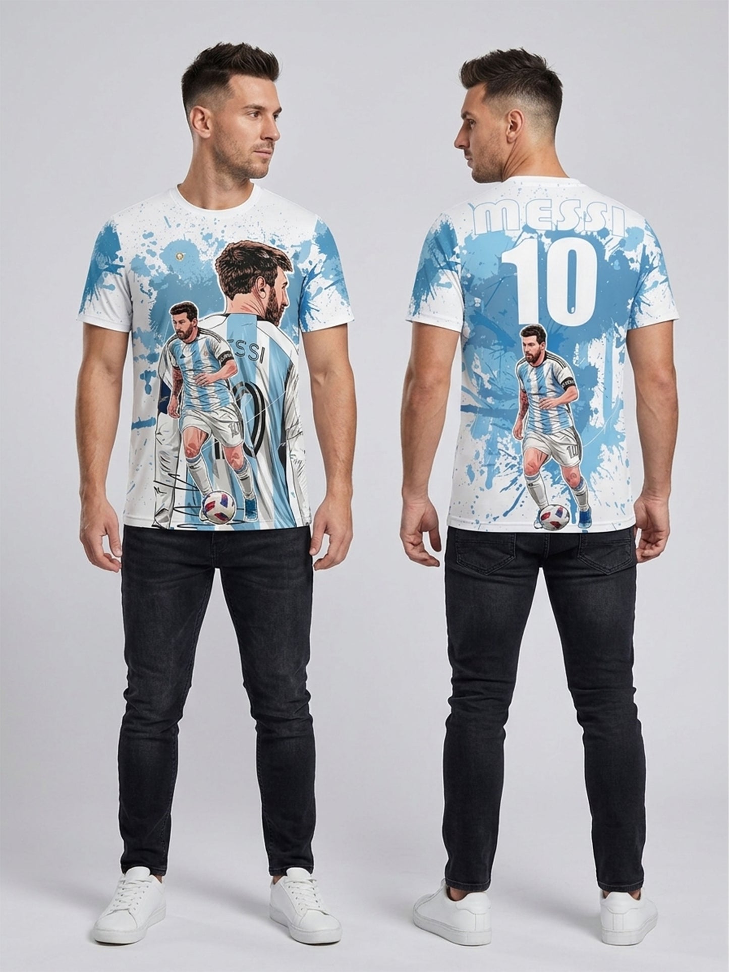 Customized Messi Inspired Name & Number T-Shirt for Men & Boys
